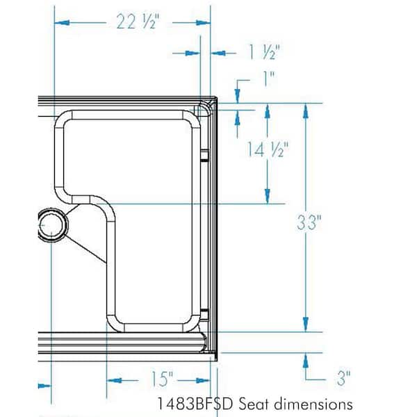 Accessible AcrylX 46 in. x 36 in. x 75.3 in. 1-Piece ANSI Shower Stall with Left Seat and Grab Bars in White