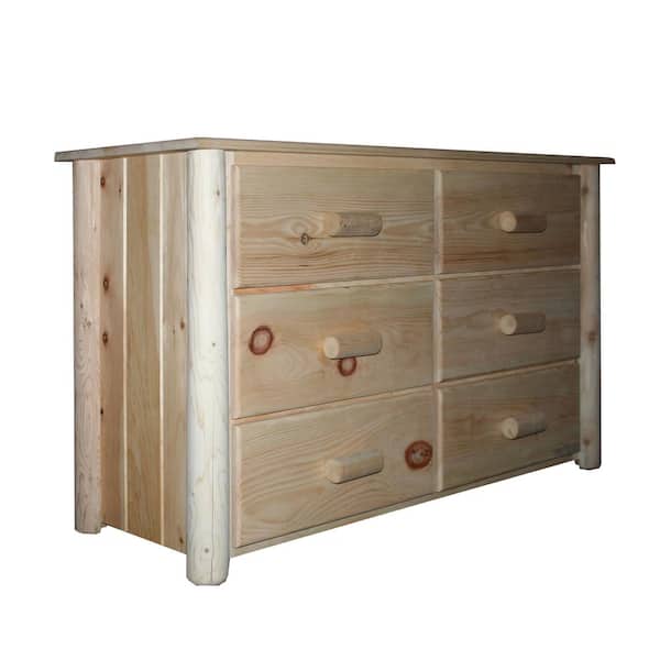 HomeRoots Shelly 6-Drawer Natural Chest of Drawers ( 32 in. X 55.5 in. X 20 in. )