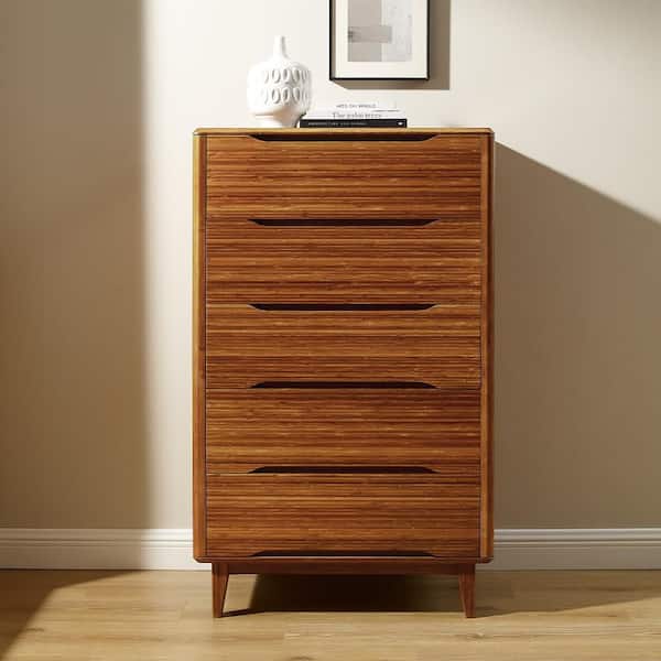 Greenington Currant Five Drawer High Chest, Amber