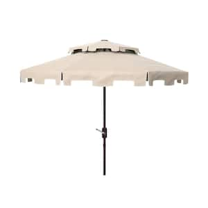 Zimmerman 9 ft. Aluminum Market Tilt Patio Umbrella in Beige/White