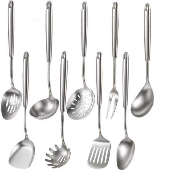 Stainless Steel Baking Spatula Sets Metal Kitchen Accessories Dishwasher Safe for Home Kitchen Cooking Baking (9-Pack)