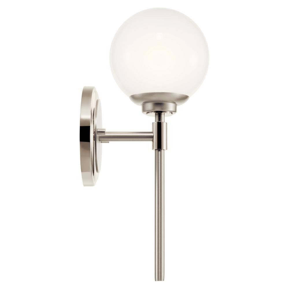 Polished Nickel Opal Glass Dimmable Wall Sconce
