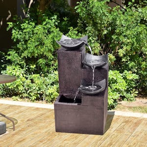 Outdoor Modern Tiered Zen Fountain