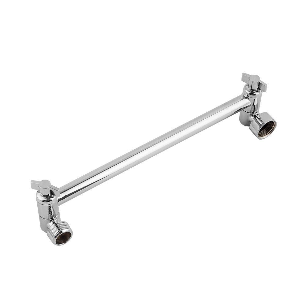 Logmey 11 in. Adjustable Extension Shower Arm Slide Bar in Chrome
