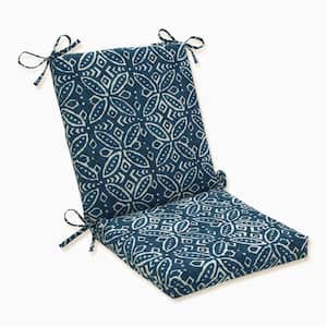 Tile Outdoor/Indoor 18 in. W x 3 in. H Deep Seat, 1 Piece Chair Cushion and Square Corners in Blue/Ivory Merida