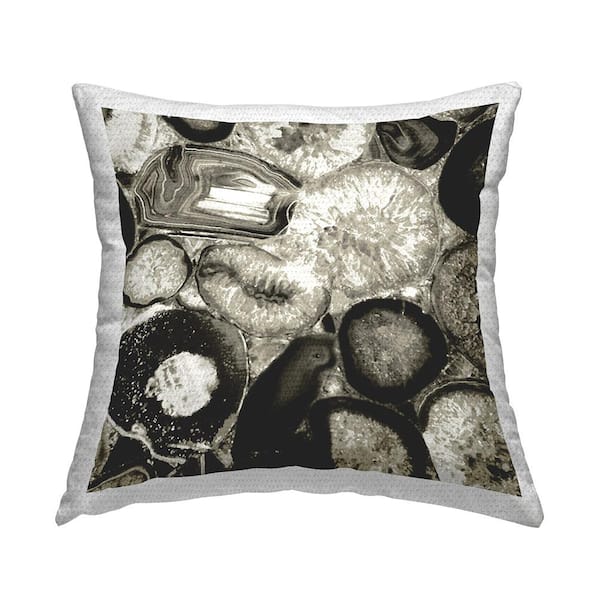 Stupell Industries Elegant Crystal Gemstones Grey Square Outdoor Throw Pillow