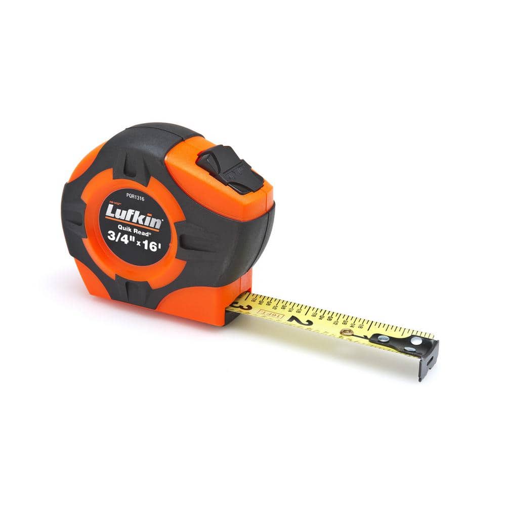 Lufkin 3/4 in. x 16 ft. Quikread Power Return Tape Measure PQR1316N The  Home Depot