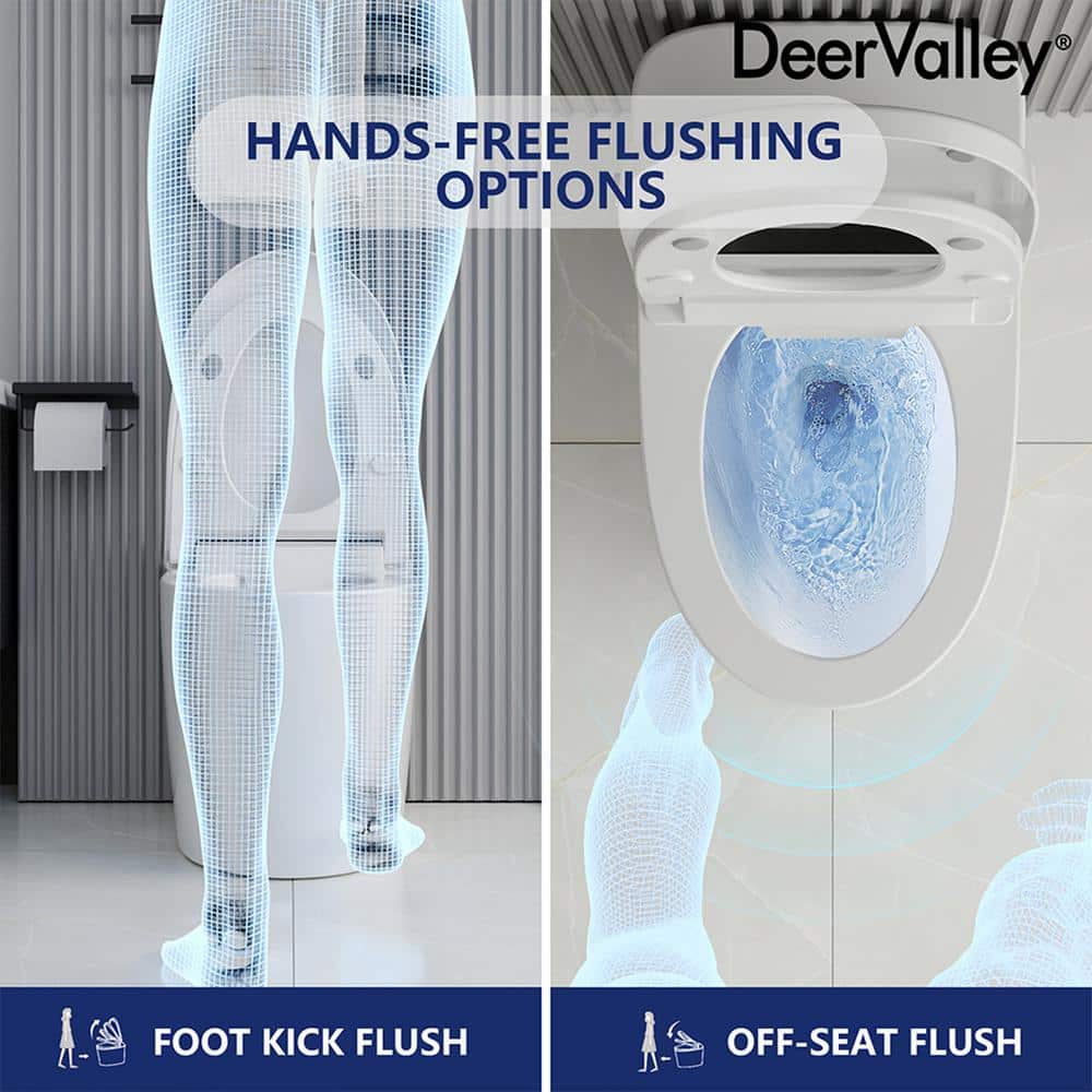 White Elongated High Efficiency Smart Toilet with Heated Seat
