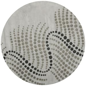 Soho Gray/Ivory 6 ft. x 6 ft. Round Geometric Area Rug