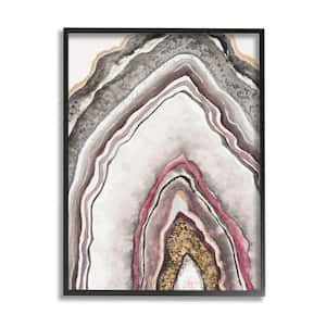 "Pink Neutral Geode Rock Arch Pattern Abstract" by Tiffany Hakimipour Framed Abstract Wall Art Print 16 in. x 20 in.