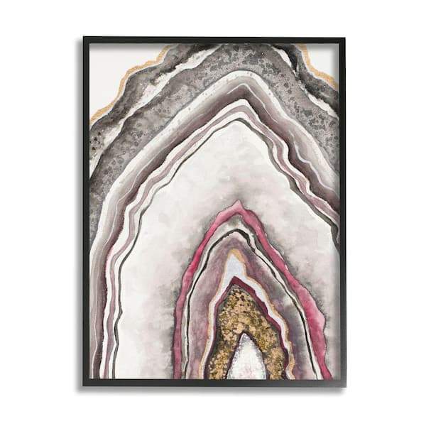 Stupell Industries "Pink Neutral Geode Rock Arch Pattern Abstract" by Tiffany Hakimipour Framed Abstract Wall Art Print 24 in. x 30 in.