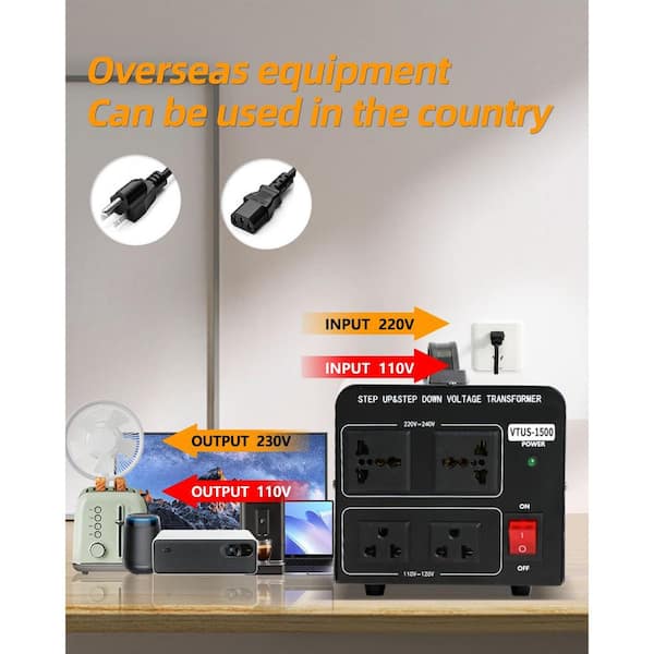 YICHUHAOXI 1500 Watt Voltage Converter Transformer Step Up/Down