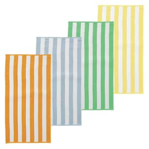 FRESHFOLDS Blued Cotton 4 Pack Premium Cabana Beach Towels EC100468 ...