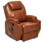 Heartwood Heat and Massage Chair Brown Armchair Swivel Recliner Foot Stool