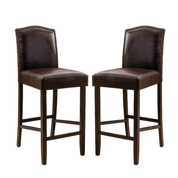 Noble House Markson 41.00 in. Brown Leather Counterstool 7805 - The ...