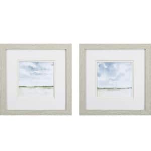 11 in. X 11 in. Landscape Abstract Watercolor Wooden Wall Art (Set of 2)