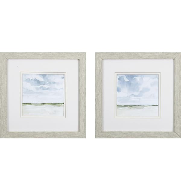 HomeRoots Victoria Landscape Abstract by Unknown Wooden Wall Art (Set of 2)