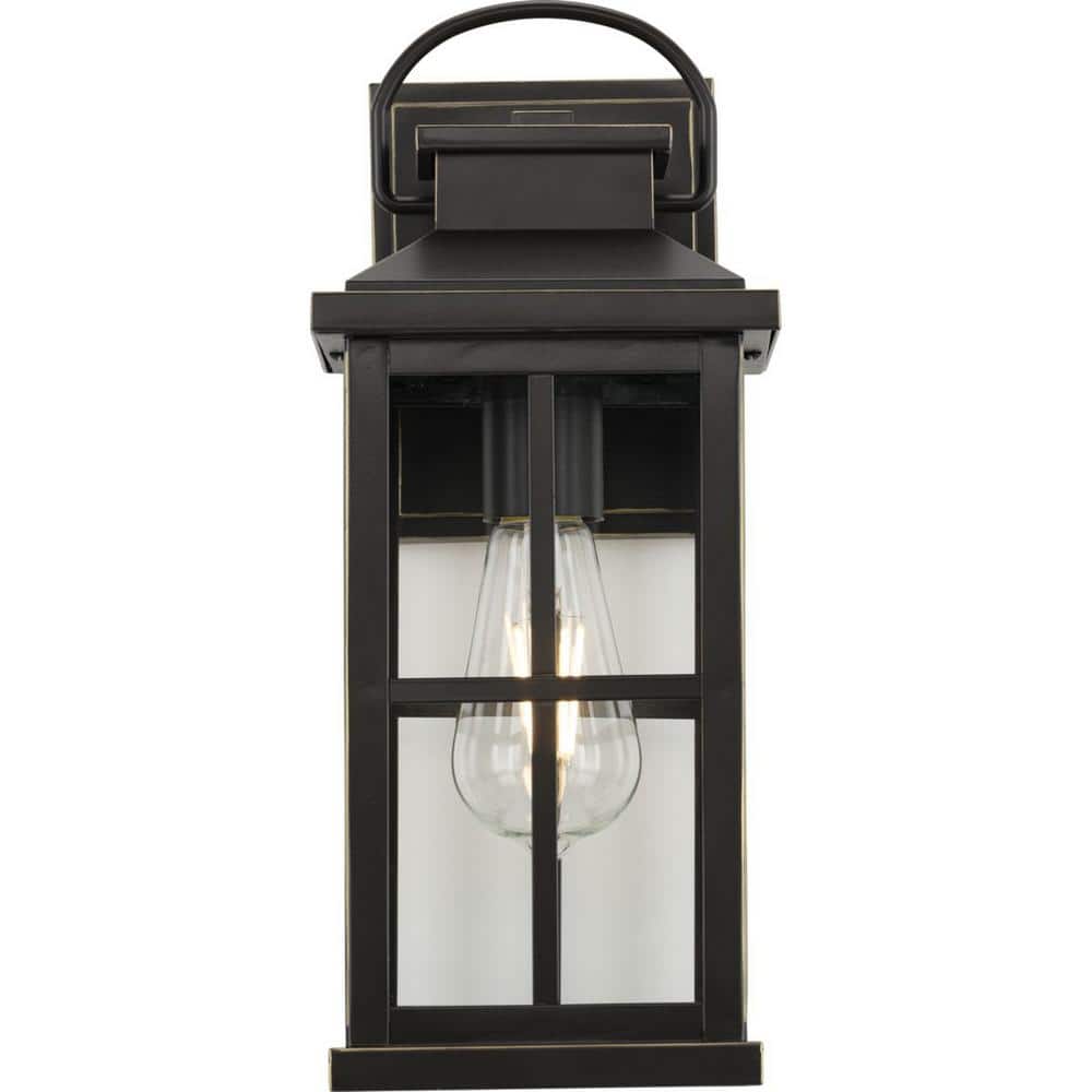 Antique Bronze Farmhouse Outdoor Wall Lantern with Clear Glass