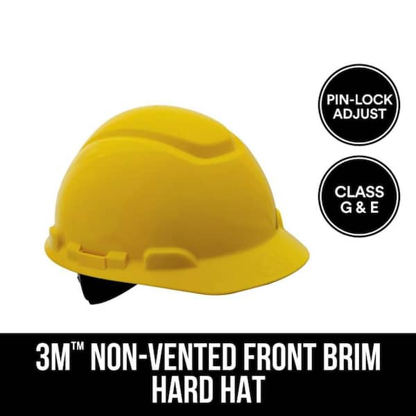 3M Yellow Non-Vented Hard Hat with Pinlock Adjustment