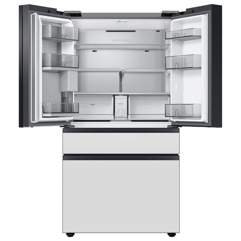 Morning Blue Glass 23 cu. ft. Smart French Door Refrigerator with Ice Maker