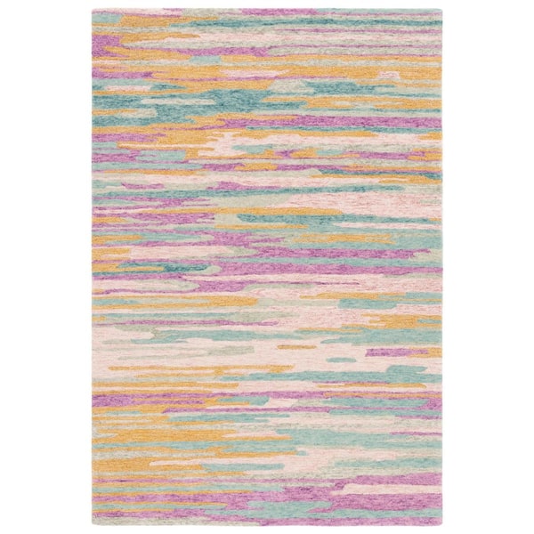 Bellagio 4 ft. x 6 ft. Yellow/Green Running Camo Area Rug