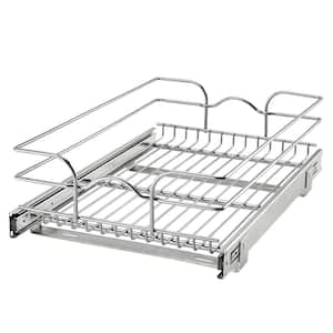 Silver Kitchen Cabinet Pull Out Shelf Organizer, 15 in. x 22 in.