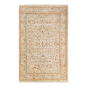 One-of-a-Kind Traditional Ivory 4 ft. x 6 ft. Hand Knotted Oriental Area Rug