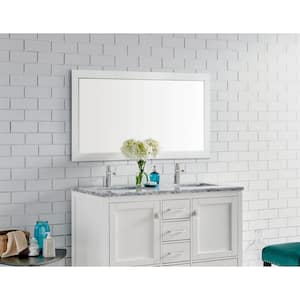 Aberdeen 48 in. W x 30 in. H Framed Rectangular Bathroom Vanity Mirror in White