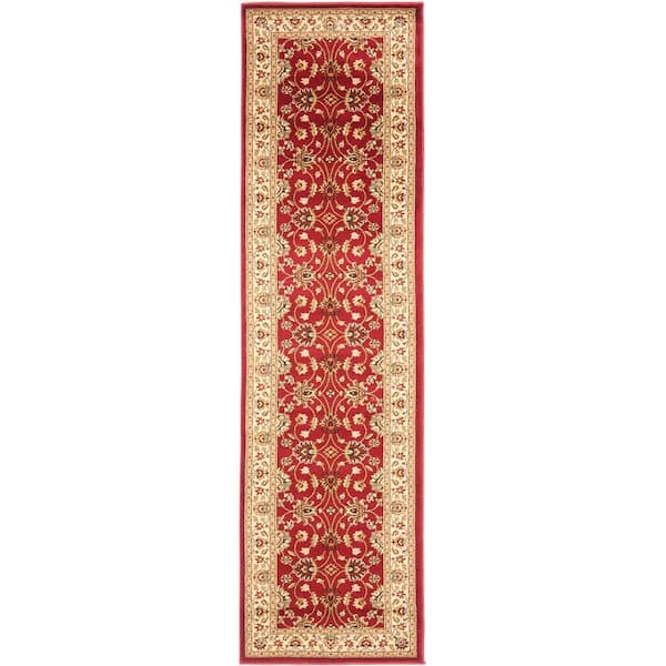 SAFAVIEH Lyndhurst Red/Ivory 2 ft. x 12 ft. Border Geometric Floral Runner Rug