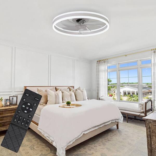 Shinevoy 20 in. Indoor Modern White Ceiling Fan with LED Light