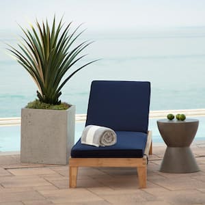 Oasis 26 in. x 80 in. Outdoor Chaise Cushion in Classic Navy Blue