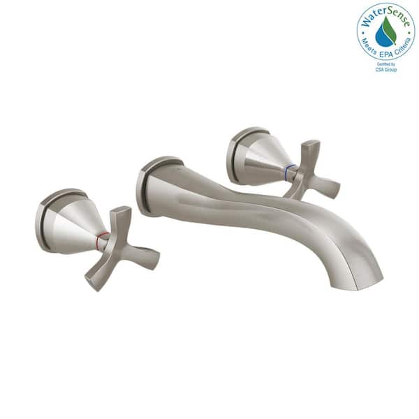Delta Stryke 2-Handle Wall Mount Bathroom Faucet Trim Kit in Stainless (Valve Not Included)