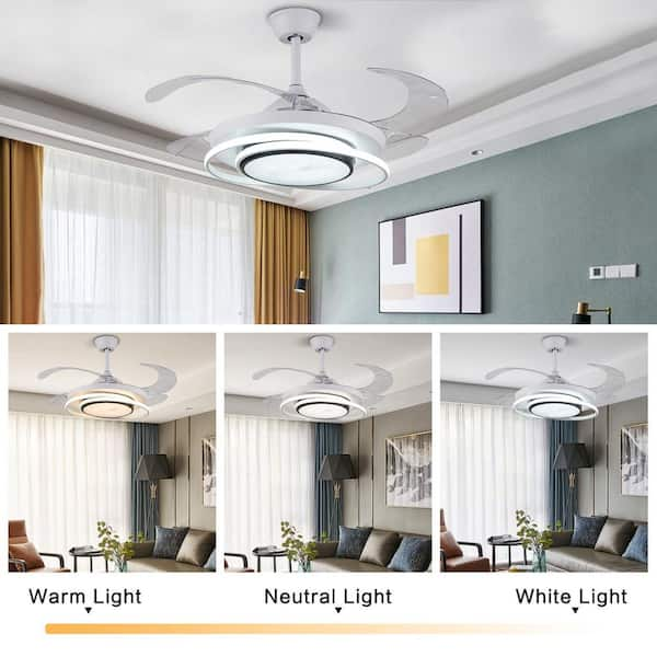 Mercer41 Dontavius 42'' Retractable Ceiling Fan, Led 3 Color Brightness  Adjustable Chandelier Ceiling Fan & Reviews