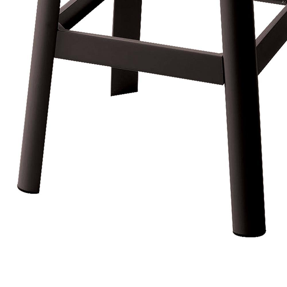 Natural Pine & Black Metal 30" Backless Bar Stool