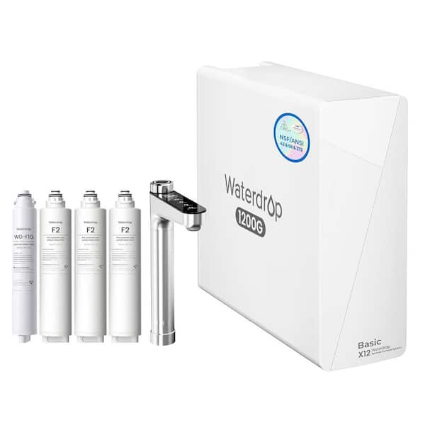 X12-Basic Tankless Undersink Reverse Osmosis System NSF/ANSI 42-and 58 and 372-Certified 1200 GPD 10-Stage 2-Year Supply