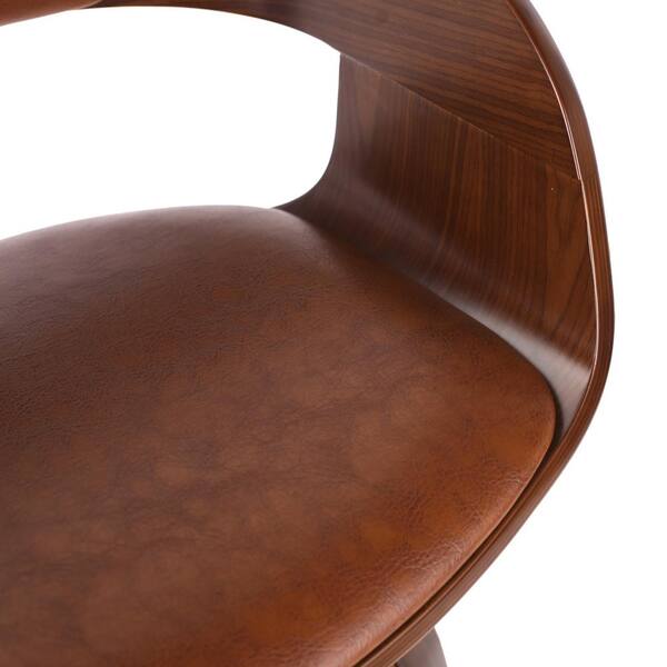 Brown Leather & Chrome Low-Back Chair by Euro Style 