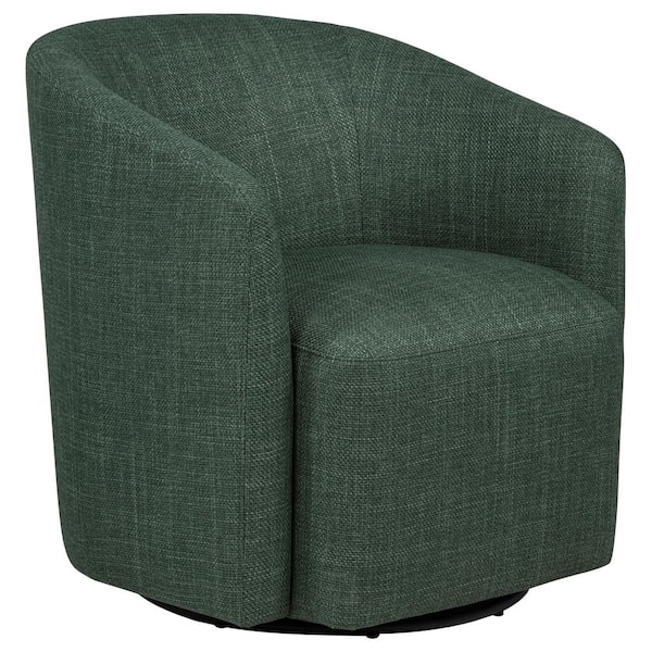 Mossbrook Green Fabric Upholstered Swivel Accent Chair