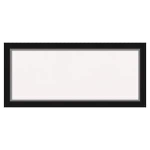 Eva Black Silver Narrow White Corkboard 32 in. x 15 in. Bulletin Board Memo Board