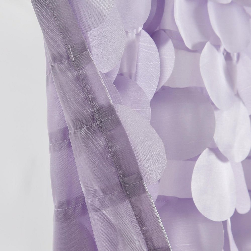 Lilac Polyester Rod Pocket Scalloped Window Valance