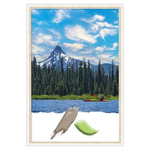 Morgan White Gold Wood Picture Frame Opening Size 24x36 in.