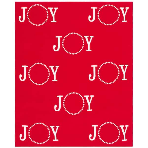 SAFAVIEH Joy to World Red/White Cotton Throw Blanket