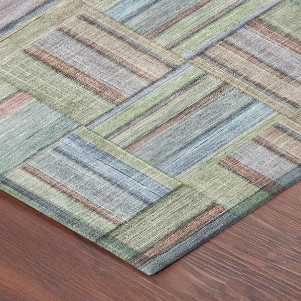 Chantille Machine Washable Indoor/Outdoor Abstract ACN2802 Green 10 ft. x 14 ft. Area Rug