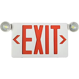 White, 1 Faces, Exit Sign with Emergency Lights - 2XLF9