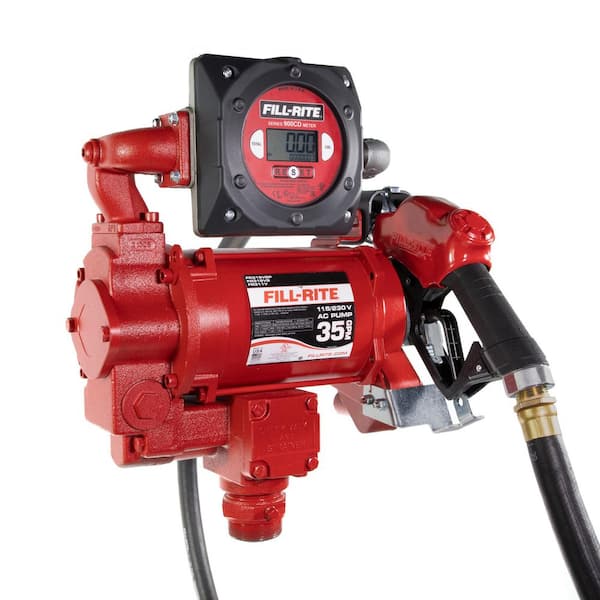 FILL-RITE 230-Volt 3/4 HP 35 GPM Fuel Transfer Pump with Discharge Hose, Automatic Nozzle and Digital Meter