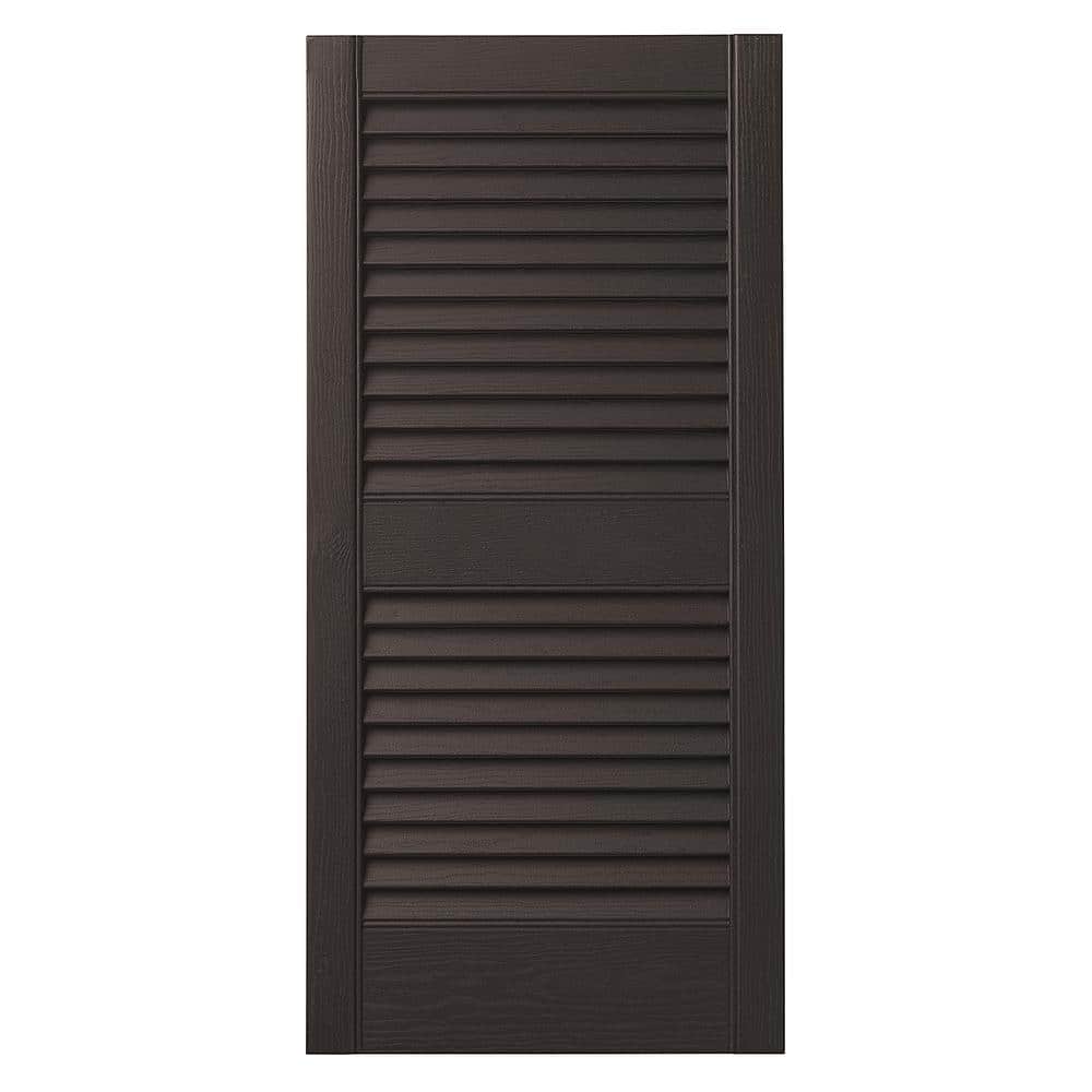 LTL Home Products Solid Pine Window Shutters – 15" X 59" Unfinished Louvered Exterior Shutters, Pair
