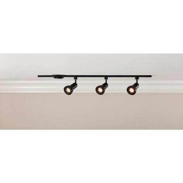 そらる 3/3 Hampton Bay 4 ft. 3-Light Black Integrated LED Linear Track