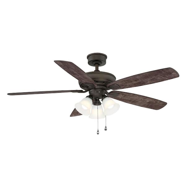 Hampton Bay Wellton 54 in LED Espresso Bronze DC Motor Ceiling Fan with Light