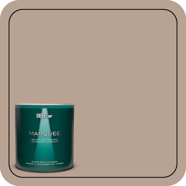 BEHR MARQUEE 1 qt. #N190-4 Rugged Tan One-Coat Hide Semi-Gloss Enamel Interior Paint & Primer