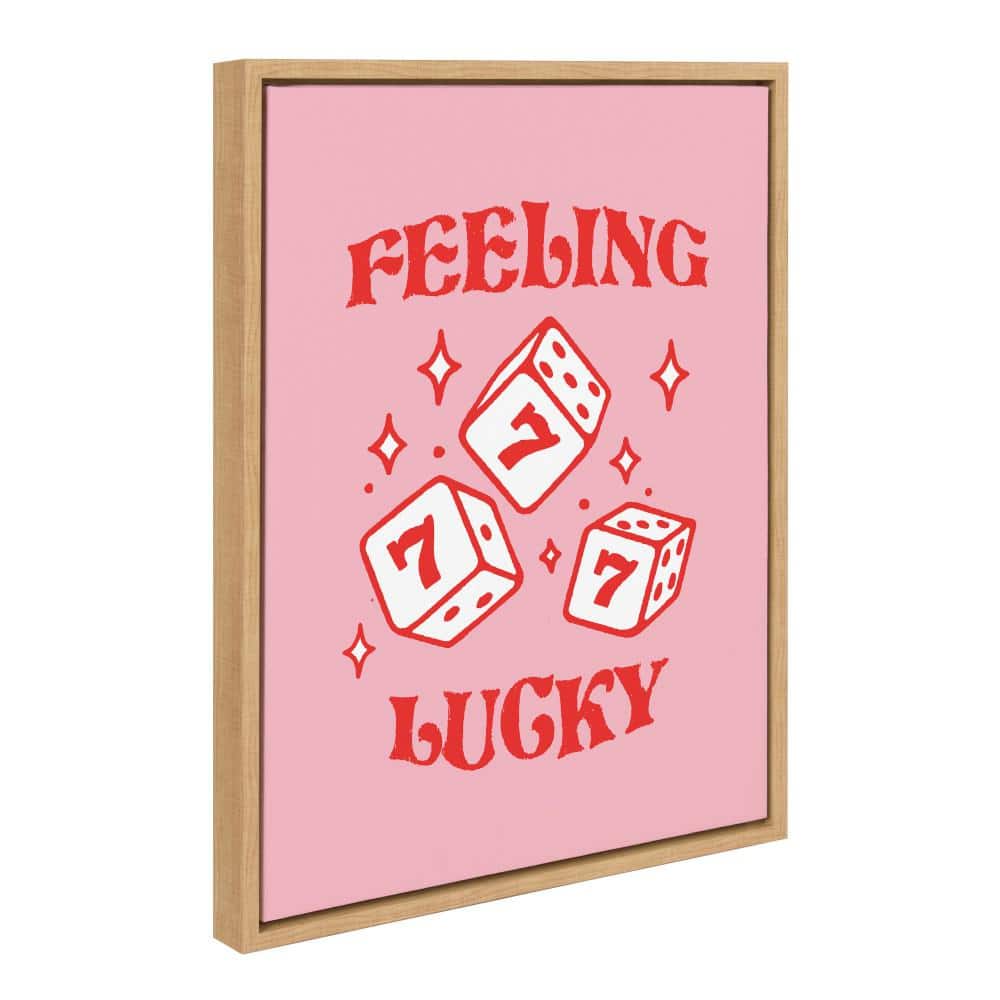 Feeling Lucky Pink and Red Casino Dice Canvas Print