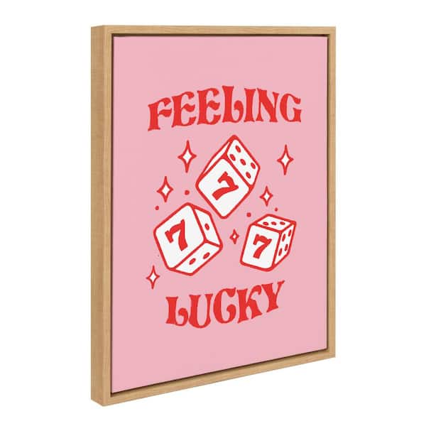 Kate and Laurel Sylvie Feeling Lucky Framed Canvas by Alli Standefer Set of 1 Culture Art Print 18.00 in. x 24.00 in.